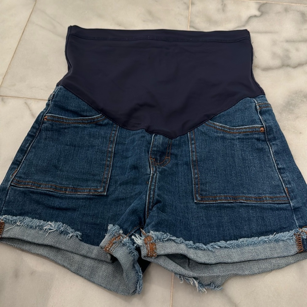 Pink blush maternity shorts